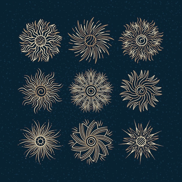 Free vector hand drawn sun outline illustration