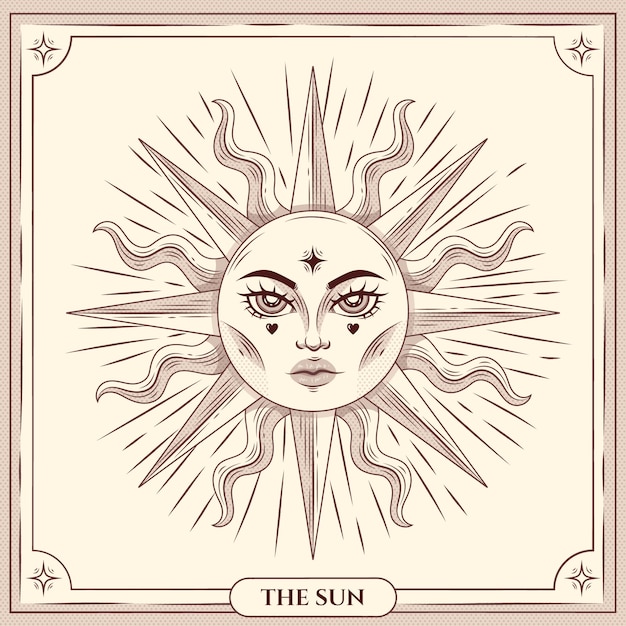 Hand drawn sun outline illustration