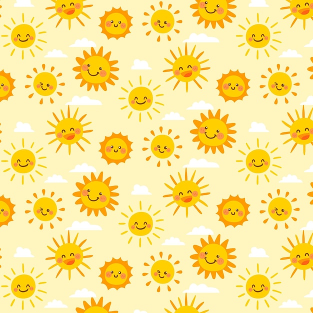 Free vector hand drawn sun pattern