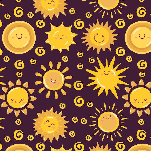 Hand drawn sun pattern