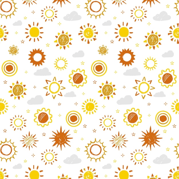 Hand drawn sun pattern