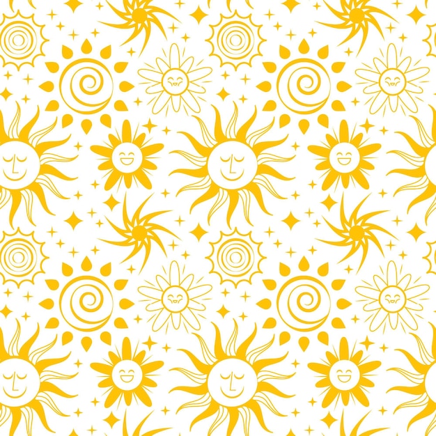 Free Vector hand drawn sun pattern