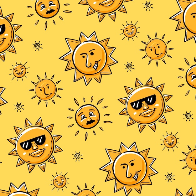 Hand drawn sun pattern