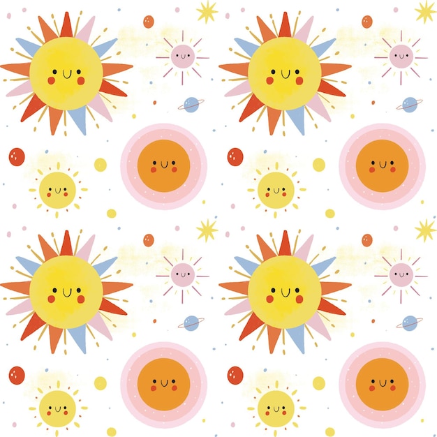 Free Vector hand drawn sun pattern