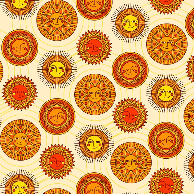 Free vector hand drawn sun pattern