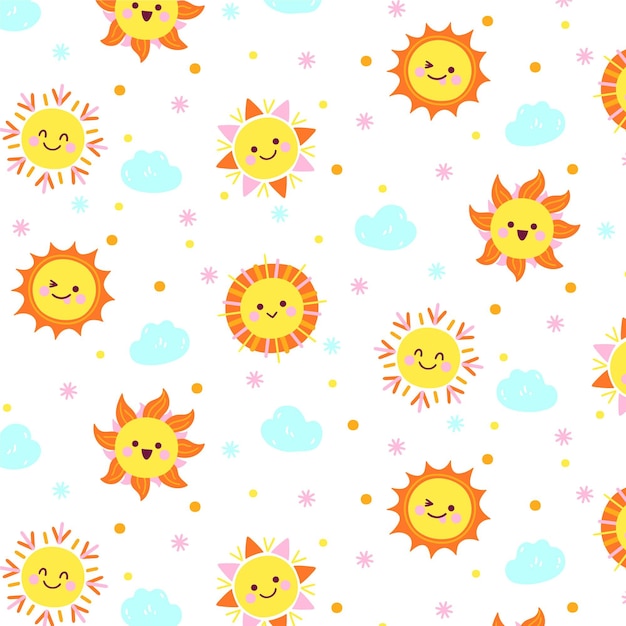 Free vector hand drawn sun pattern