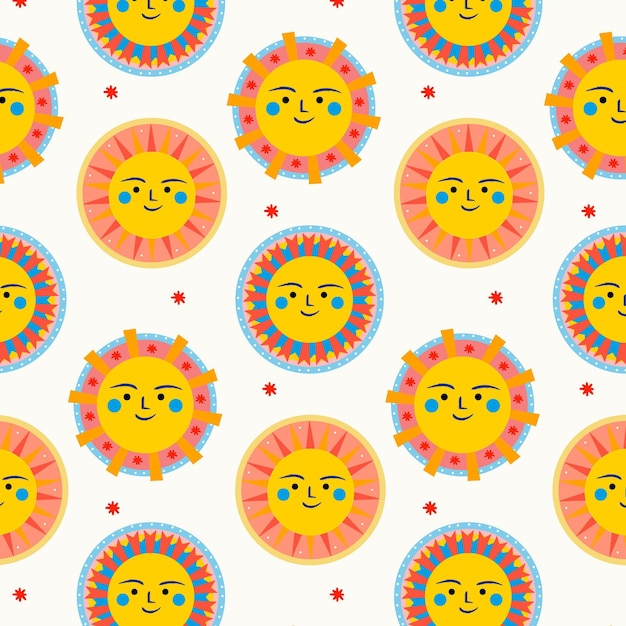 Free vector hand drawn sun pattern