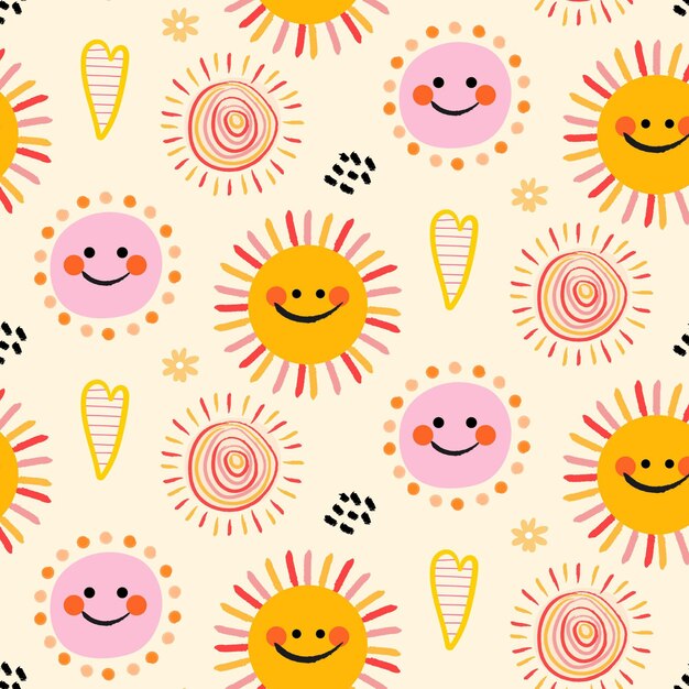 Hand drawn sun pattern