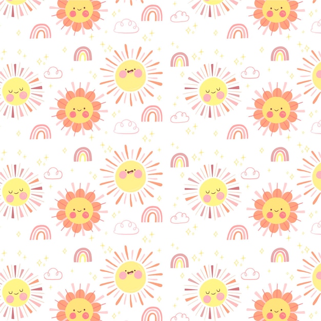 Hand drawn sun pattern