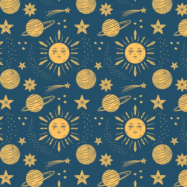 Hand drawn sun pattern