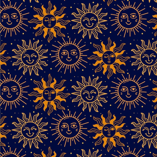 Hand drawn sun pattern