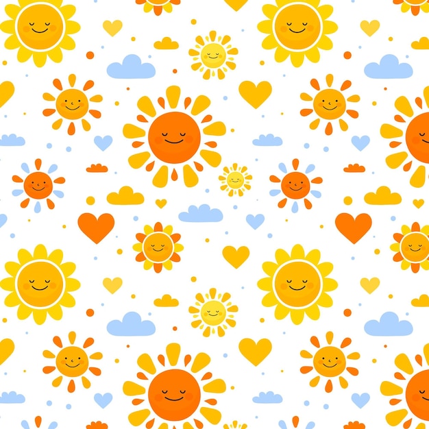 Hand drawn sun pattern