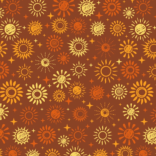 Hand drawn sun pattern