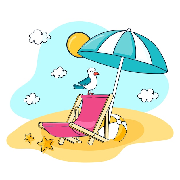 Free Vector hand drawn sunbed illustration