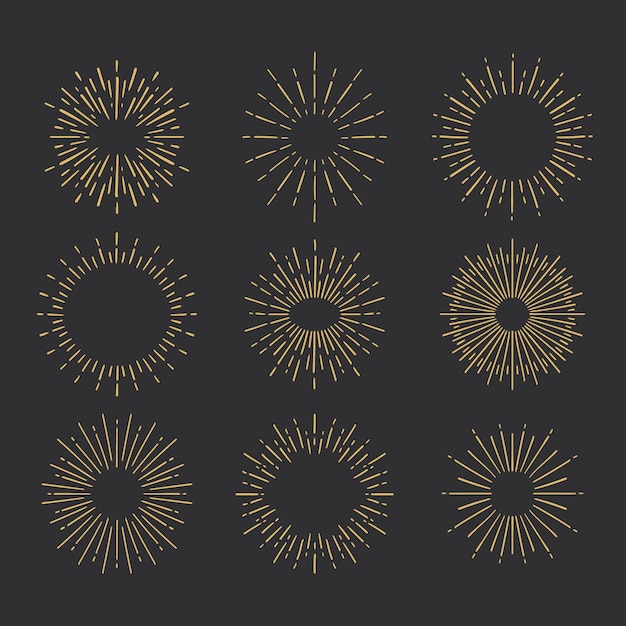 Free Vector hand drawn sunburst collection