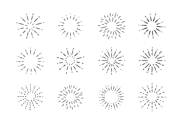 Free Vector hand drawn sunburst collection