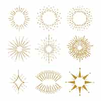 Free vector hand drawn sunburst collection