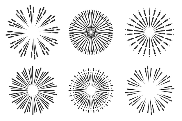 Hand drawn sunburst ornament pack