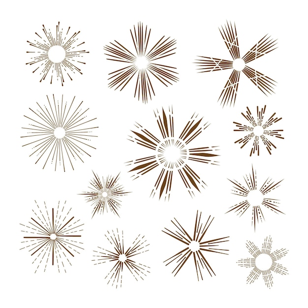 Free Vector hand drawn sunburst pack