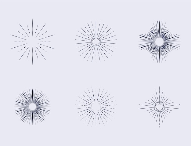 Free Vector hand drawn sunbursts collection