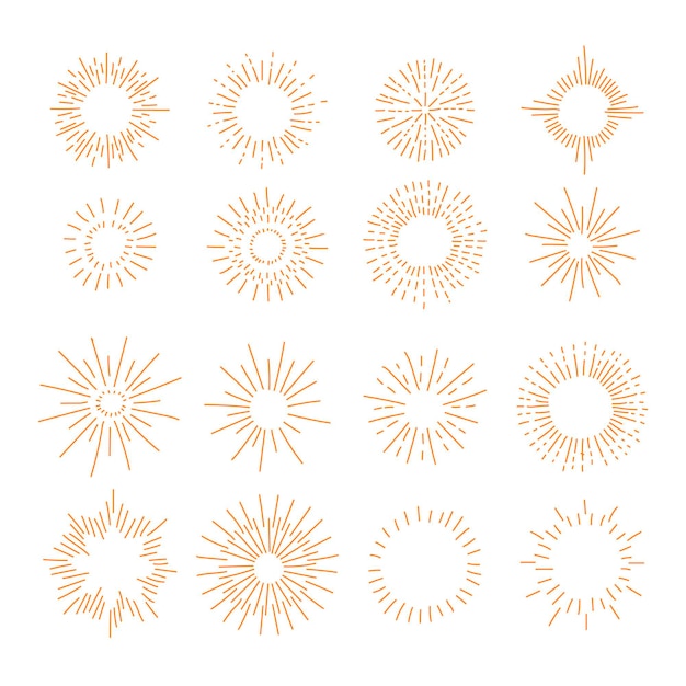 Free Vector hand drawn sunbursts collection