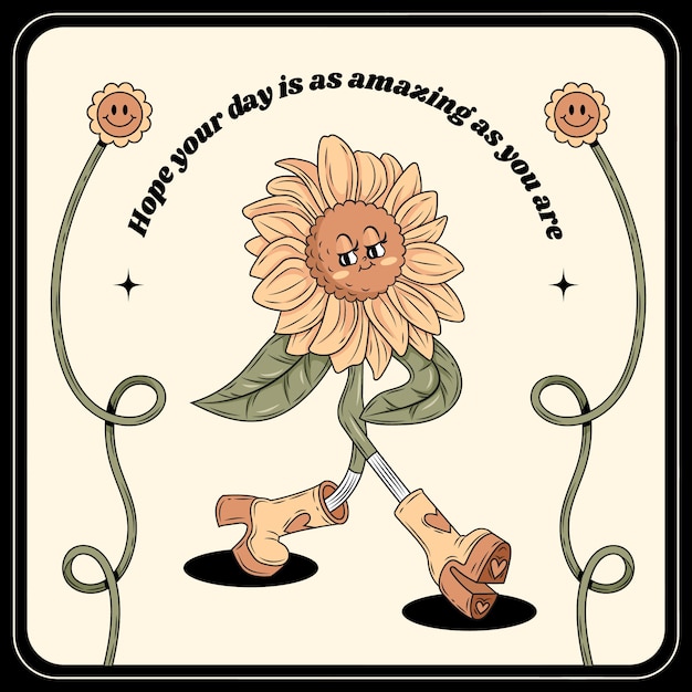 Free Vector hand drawn sunflower  cartoon illustration