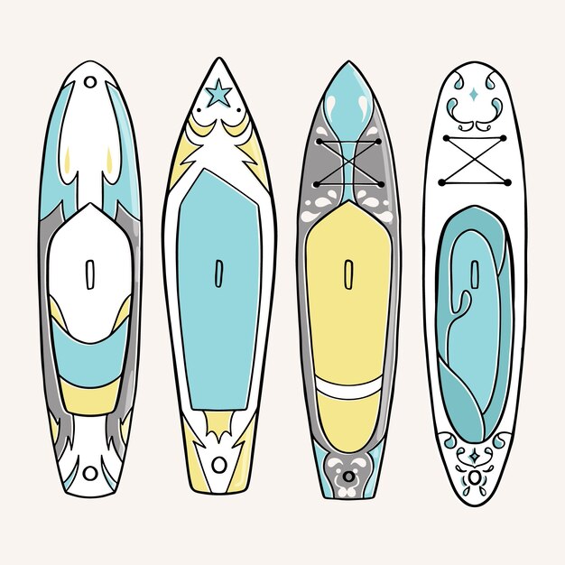 Hand drawn sup board collection