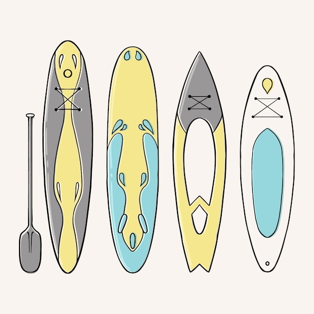 Hand drawn sup board collection