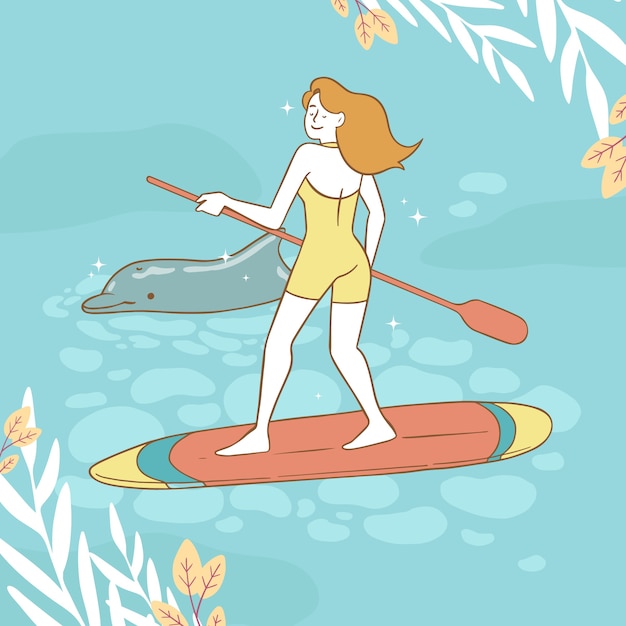 Free vector hand drawn sup illustration