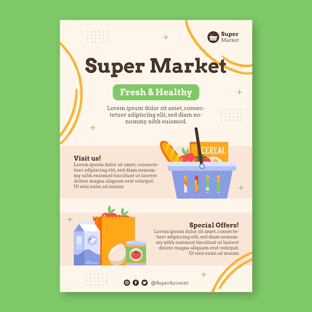 Hand drawn supermarket poster