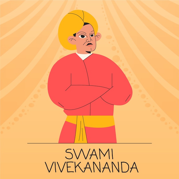 Hand drawn swami vivekananda illustration