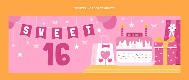 Hand drawn sweet 16 twitter header