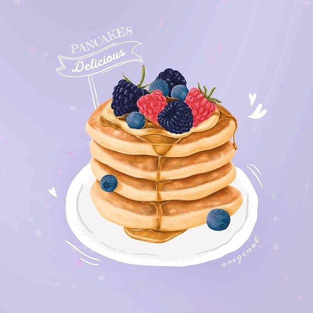 Hand drawn sweet pancakes