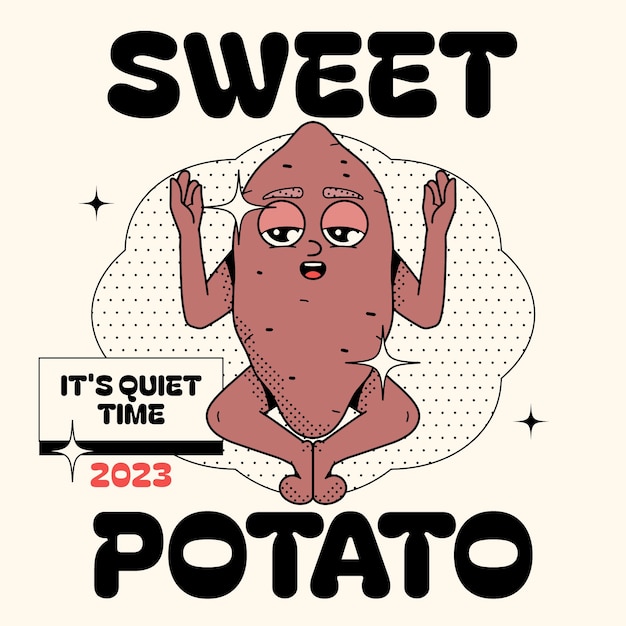 Free Vector hand drawn sweet potato cartoon illustration