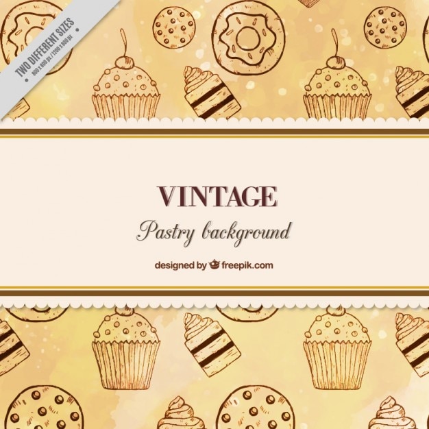 Free Vector hand drawn sweets background in vintage style