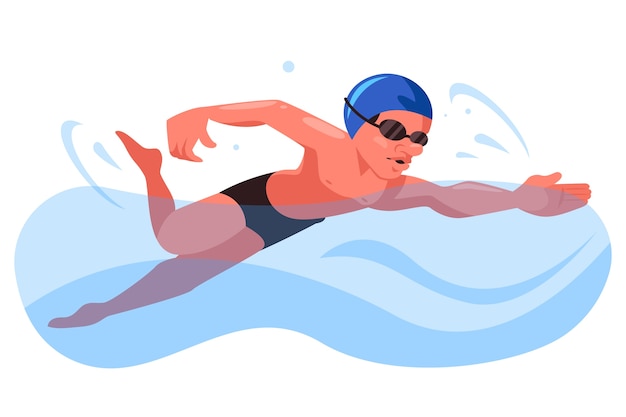 Free Vector hand drawn swimming cartoon illustration