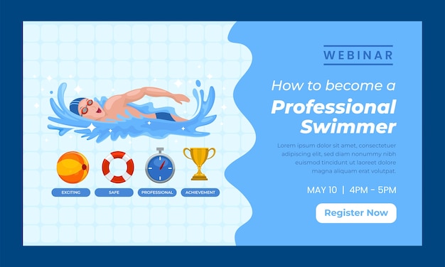 Hand drawn swimming lessons webinar