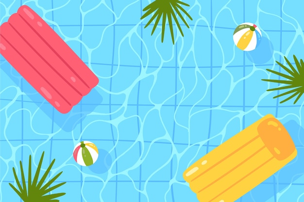 Free Vector hand drawn swimming pool background