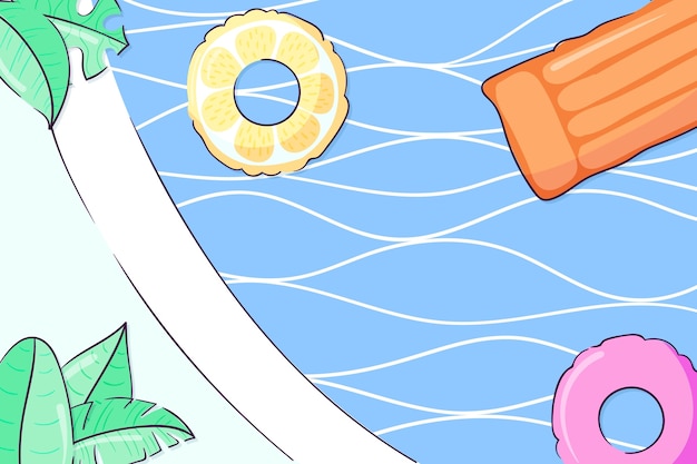 Hand drawn swimming pool background