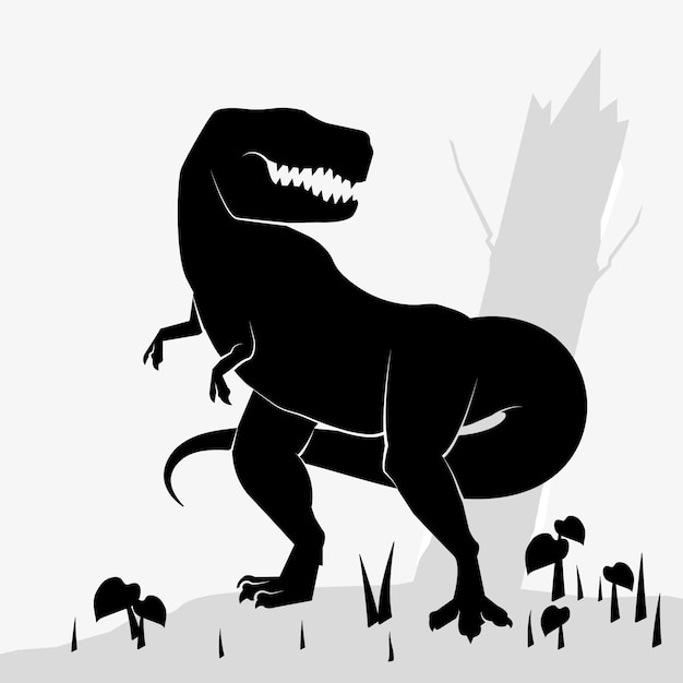 Free Vector hand drawn  t-rex silhouette