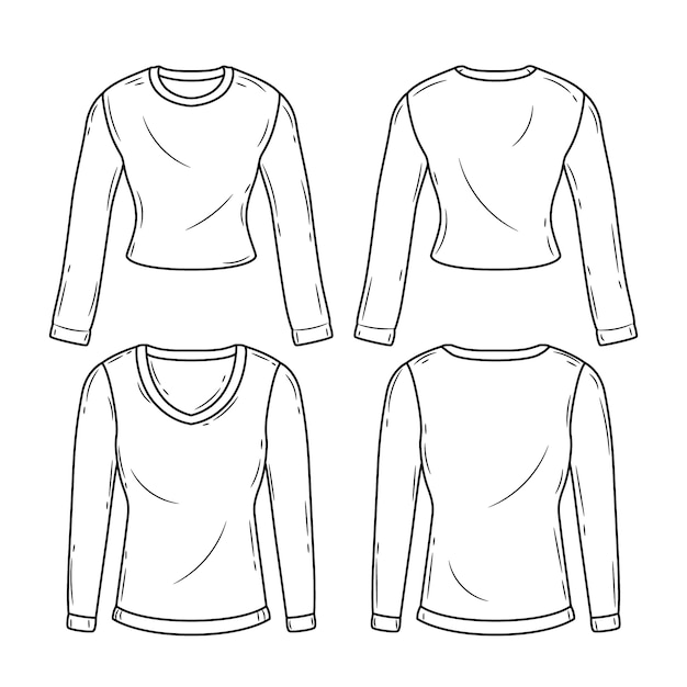 Free Vector hand drawn t-shirt outline illustration