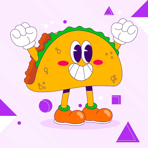 Free Vector hand drawn taco cartoon illustration