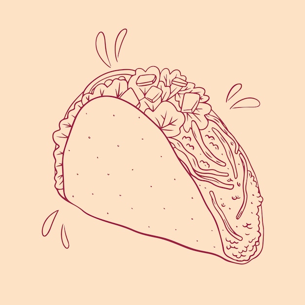 Free vector hand drawn taco outline illustration