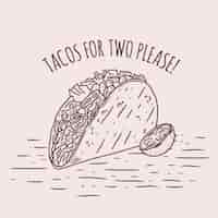 Free vector hand drawn taco outline illustration