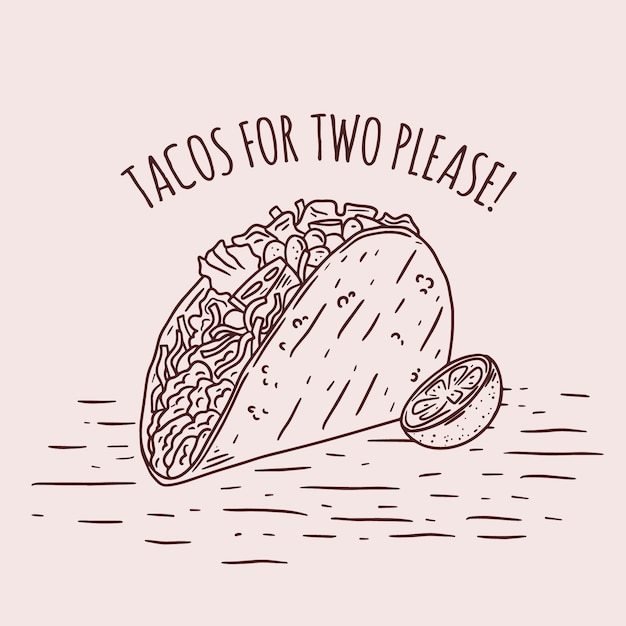 Free Vector hand drawn taco outline illustration