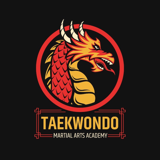 Hand drawn taekwondo logo design