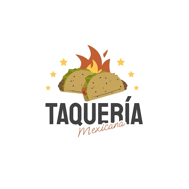 Hand drawn taqueria logo design