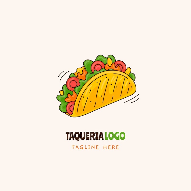 Free vector hand drawn taqueria logo design