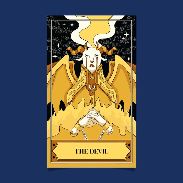 Free Vector hand drawn tarot card illustration