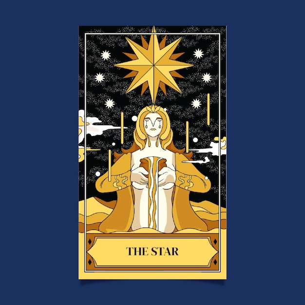 Free Vector hand drawn tarot card illustration